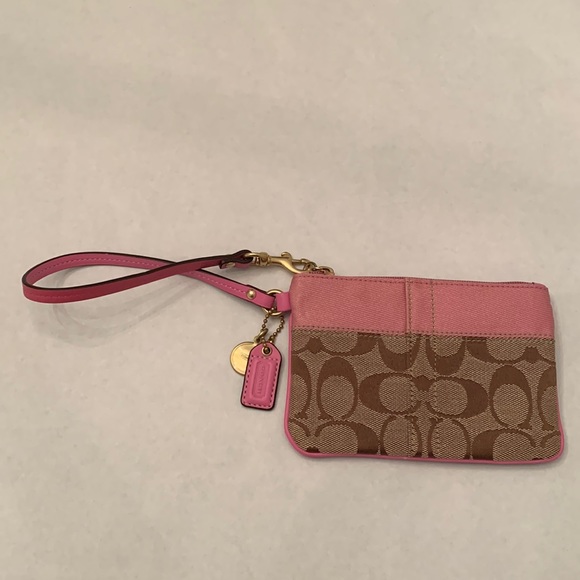Coach Handbags - Coach Pink ,Brown & Tan Wristlet